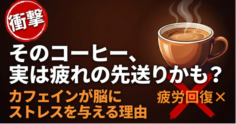そのコーヒー、実は「疲れ」の先送りかも？カフェインが脳にストレスを与え、体をボロボロにする理由。