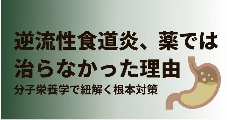 逆流性食道炎の本当の原因は「胃酸の出しすぎ」ではなかった？分子レベルで紐解く根本対策