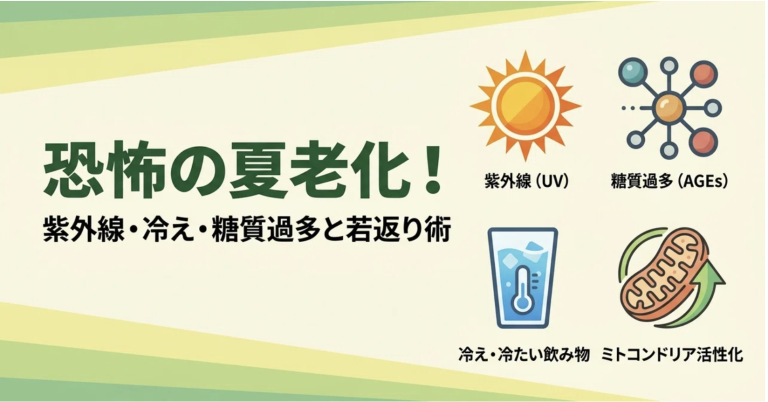 恐怖の夏老化！紫外線・冷え・糖質過多で肌と体が老ける理由と、代謝ブレーキを外す若返り術